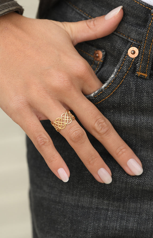 Bague Ajustable Yolande - Acier inoxydable - Doré