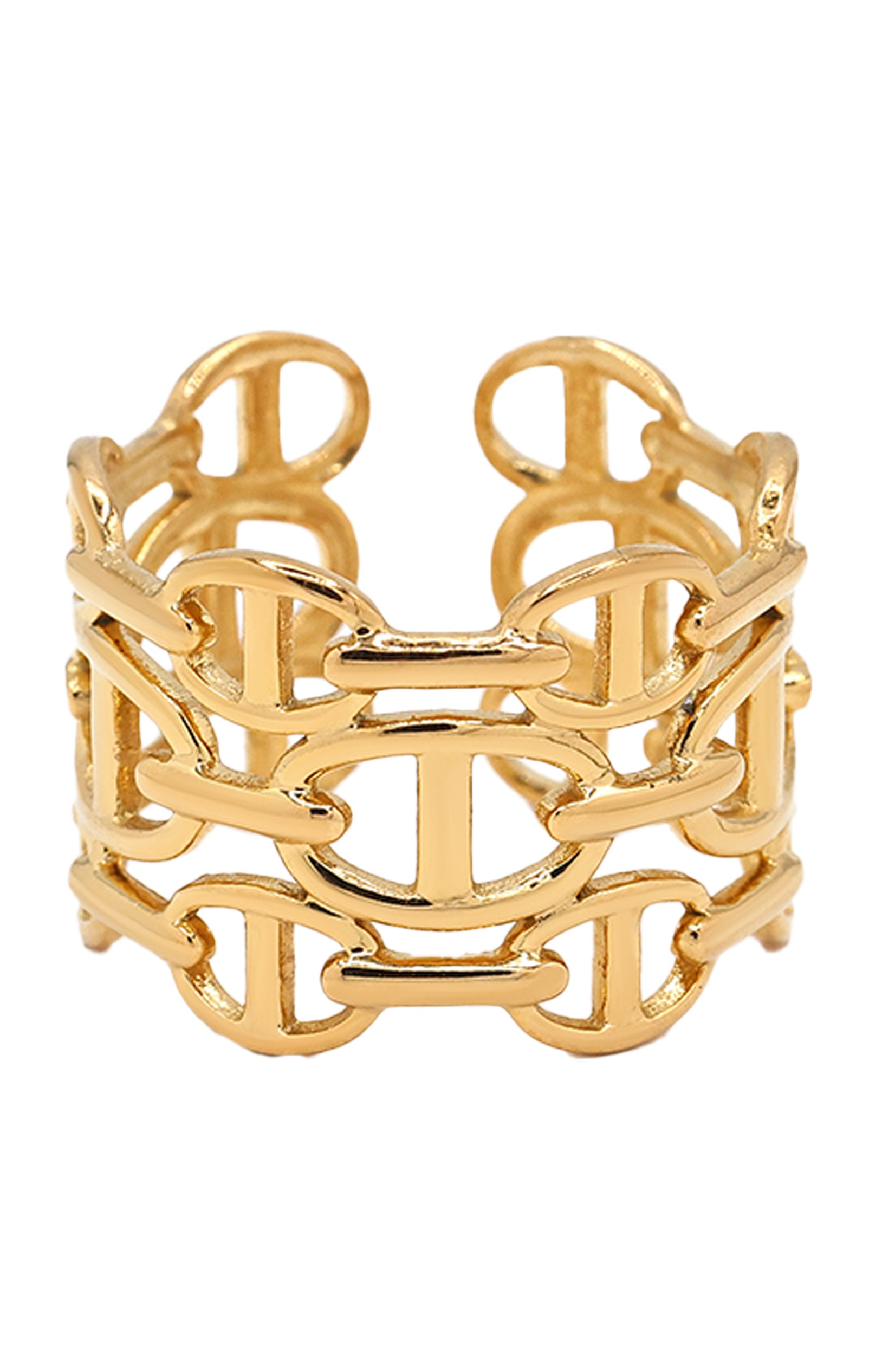 Bague ajustable Diane - Acier inoxydable - Doré