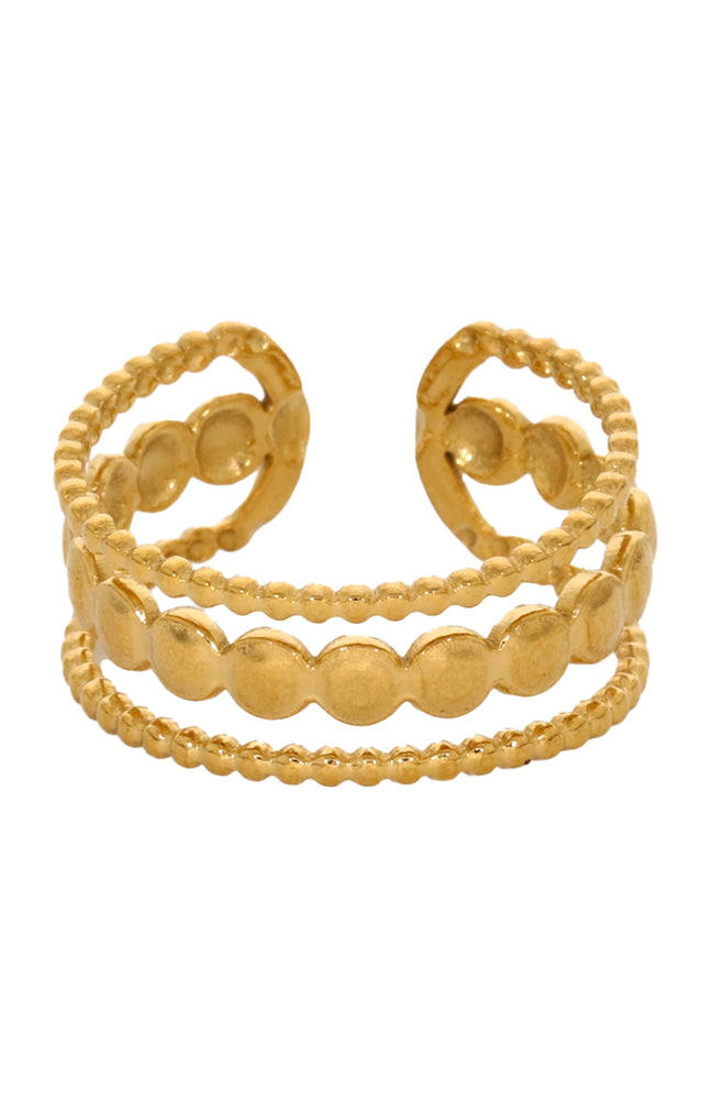 Bague Ajustable Graziella - Acier inoxydable - Doré