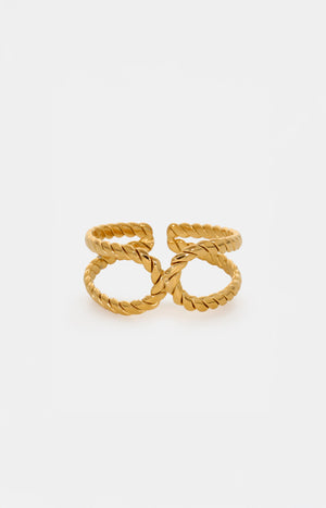 Bague Ajustable Genevieve - Acier inoxydable - Doré