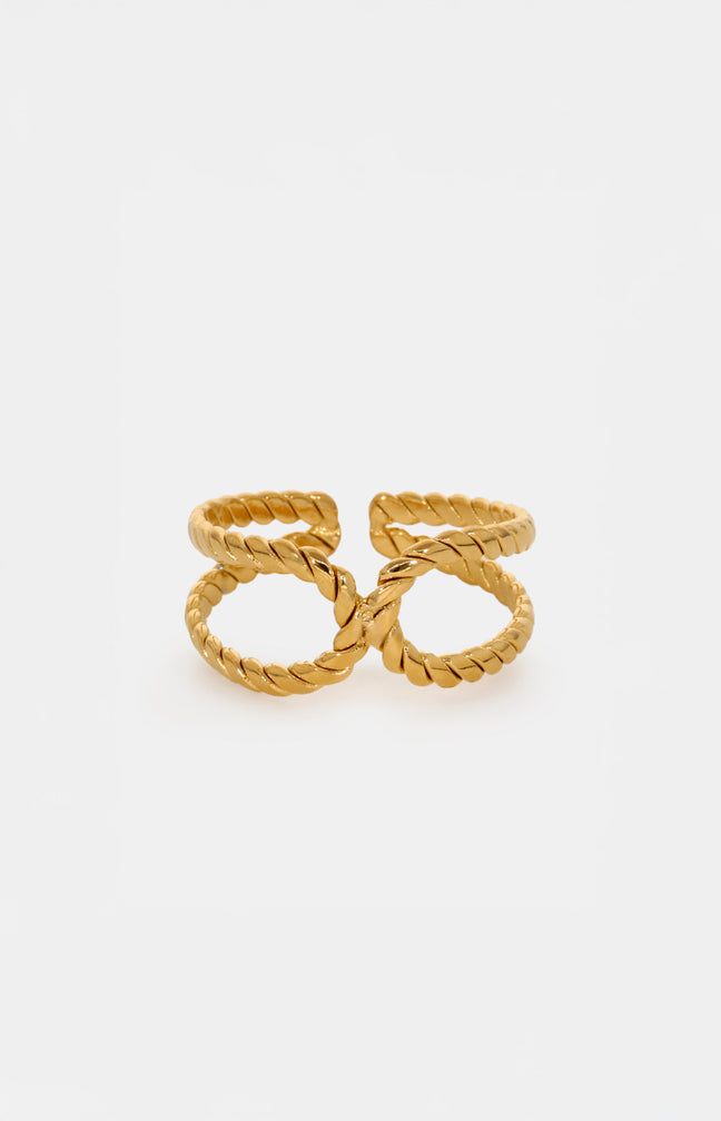Bague Ajustable Genevieve - Acier inoxydable - Doré