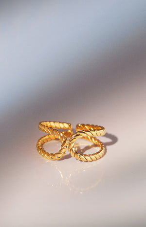 Bague Ajustable Genevieve - Acier inoxydable - Doré