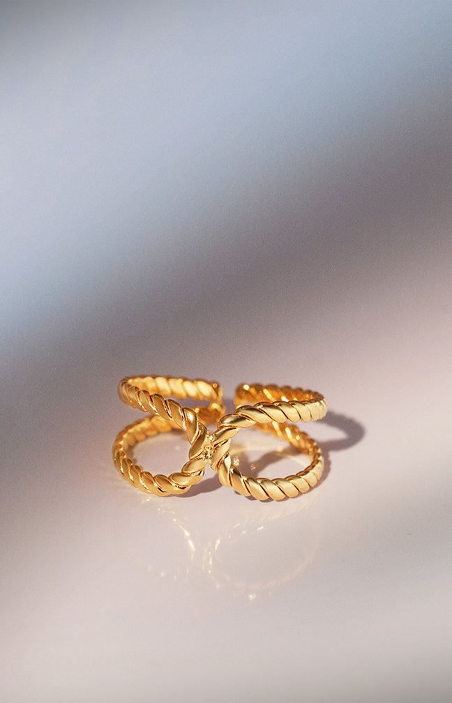 Bague Ajustable Genevieve - Acier inoxydable - Doré