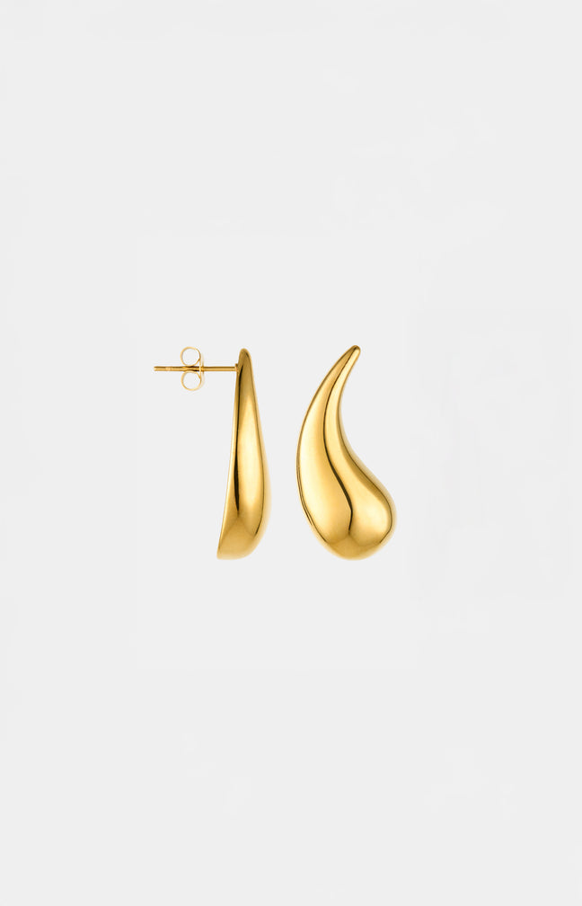 Boucles d'Oreilles Mireille - Acier inoxydable - Doré