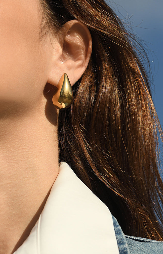 Boucles d'Oreilles Laura - Acier inoxydable - Doré