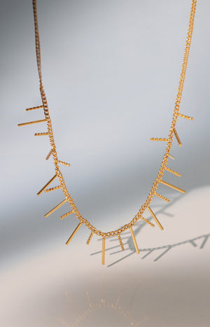 Collier Jade - Acier inoxydable - Doré