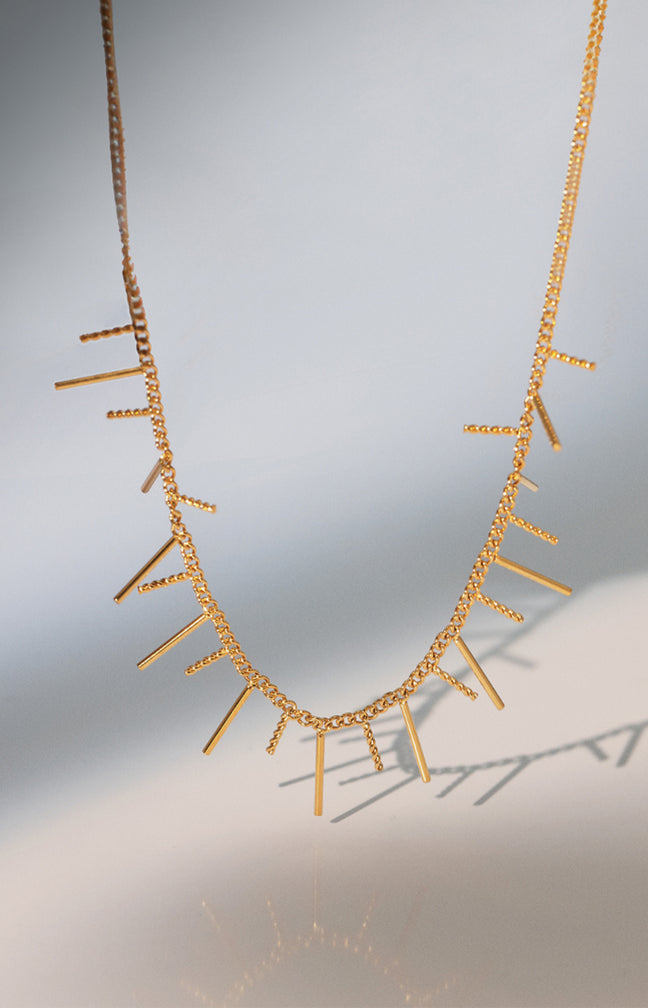 Collier Jade - Acier inoxydable - Doré