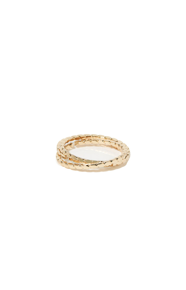 Bague Ajustable Alessia - Acier inoxydable - Doré