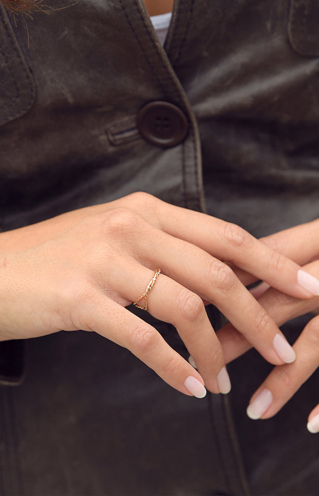 Bague Ajustable Tatiana - Acier inoxydable - Doré
