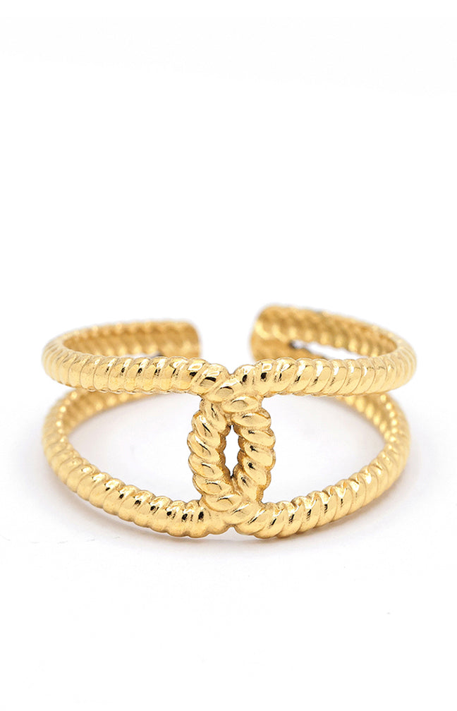 Bague Ajustable Tatiana - Acier inoxydable - Doré