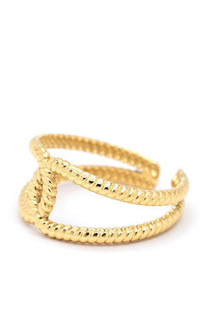 Bague Ajustable Tatiana - Acier inoxydable - Doré