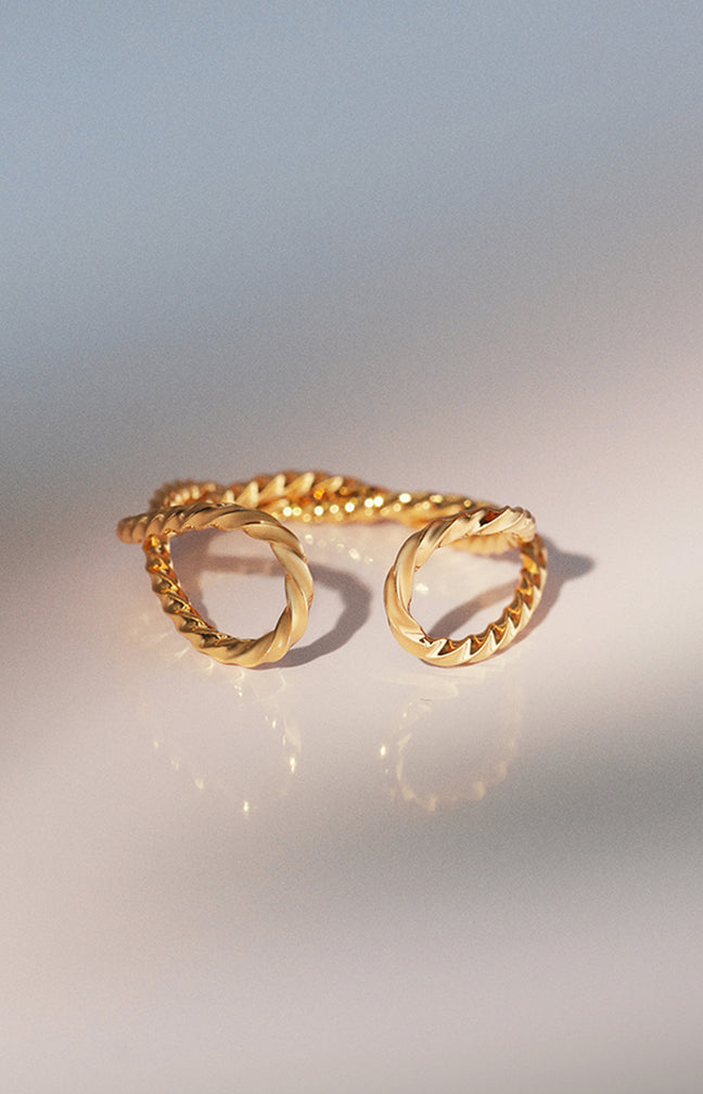 Bague Ajustable Tatiana - Acier inoxydable - Doré
