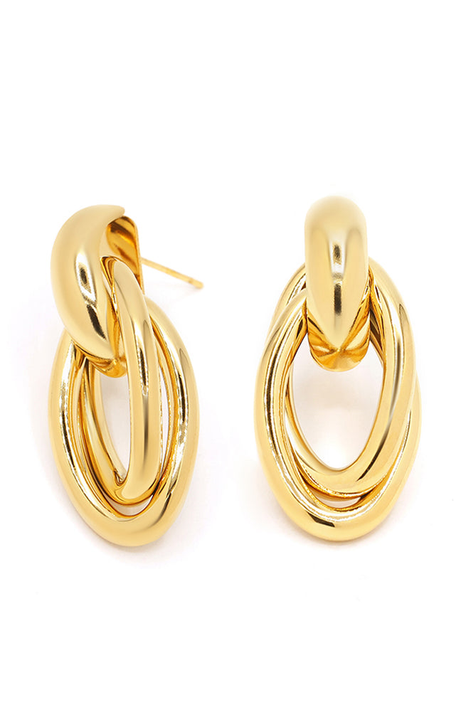 Boucles d'oreilles Coralie - Acier inoxydable - Doré