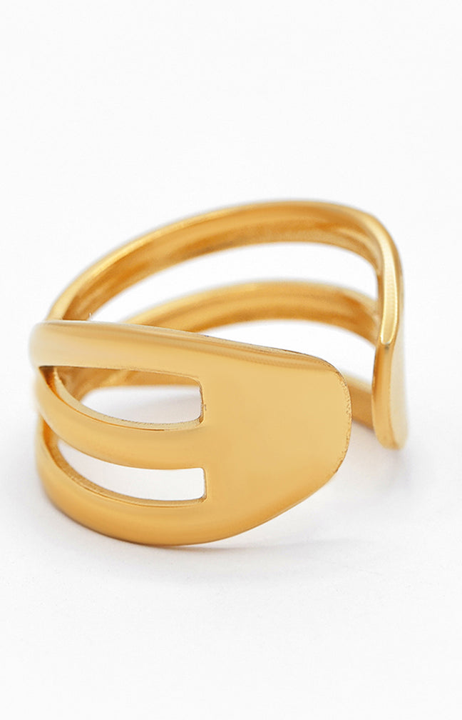 Bague ajustable Tiphaine - Acier inoxydable - Doré