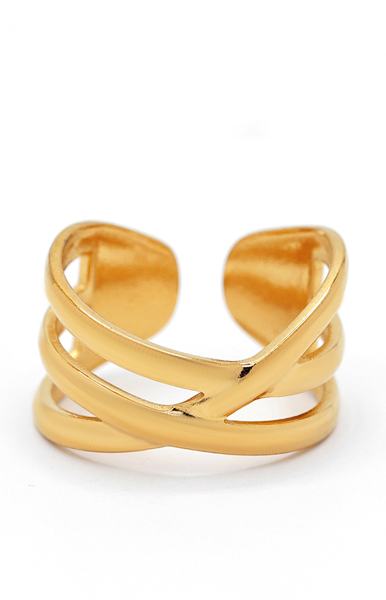 Bague ajustable Tiphaine - Acier inoxydable - Doré