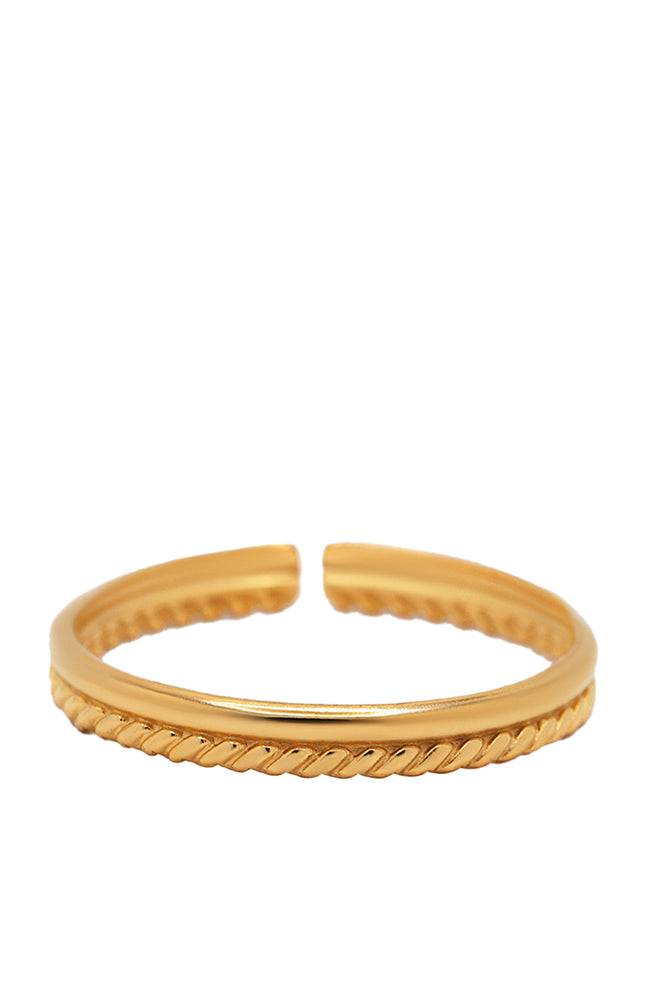 Bague ajustable Violaine - Acier inoxydable - Doré