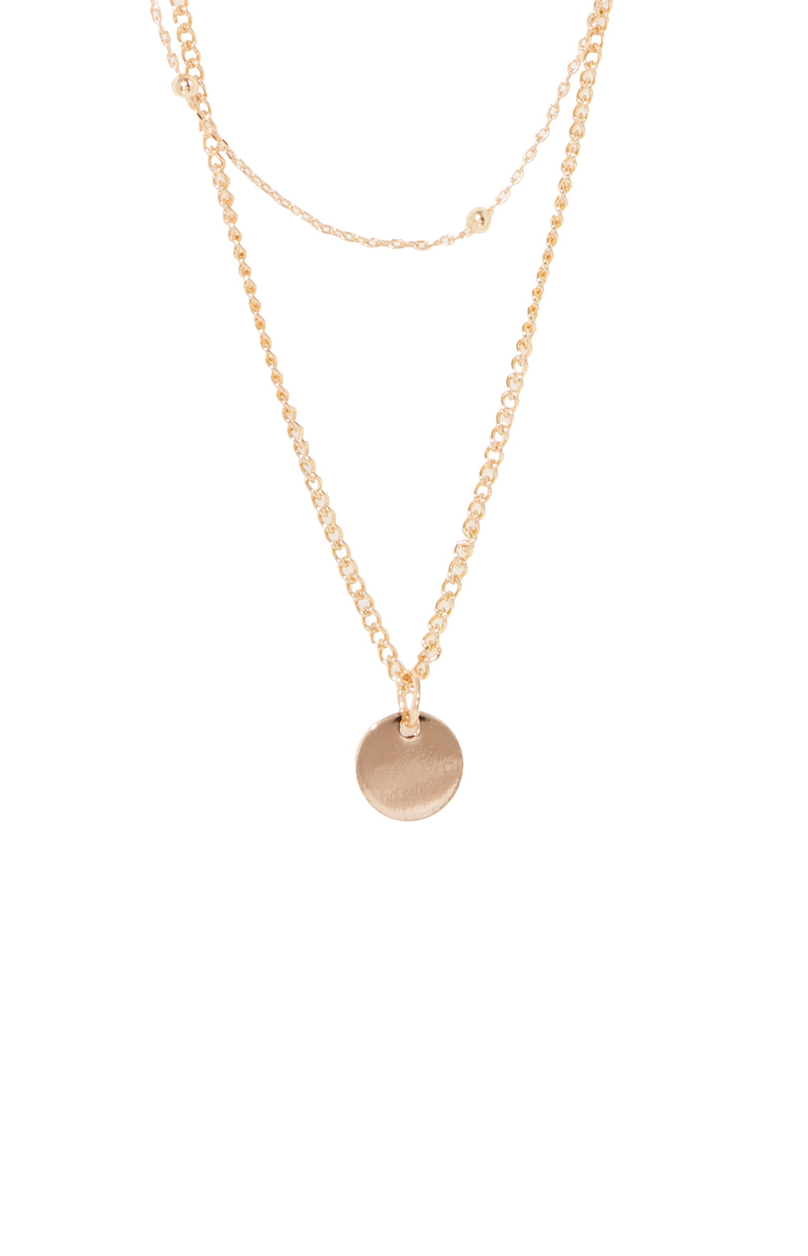 Collier Double Chaine Amelie - Acier inoxydable - Doré