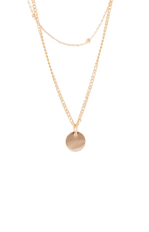Collier Double Chaine Amelie - Acier inoxydable - Doré