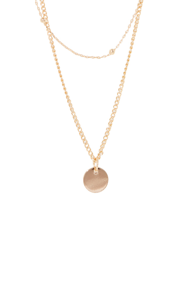 Collier Double Chaine Amelie - Acier inoxydable - Doré