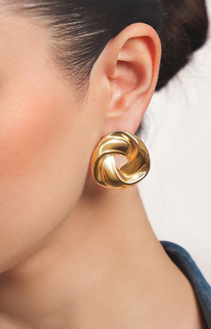 Boucles d'oreilles Orphée - Acier inoxydable - Doré
