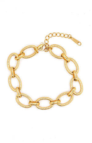 Bracelet  Laura rond - Acier inoxydable - Doré