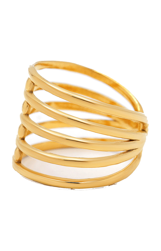 Bague Ajustable Bérénice - Acier inoxydable - Doré