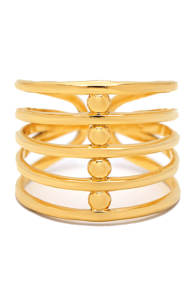 Bague Ajustable Bérénice - Acier inoxydable - Doré