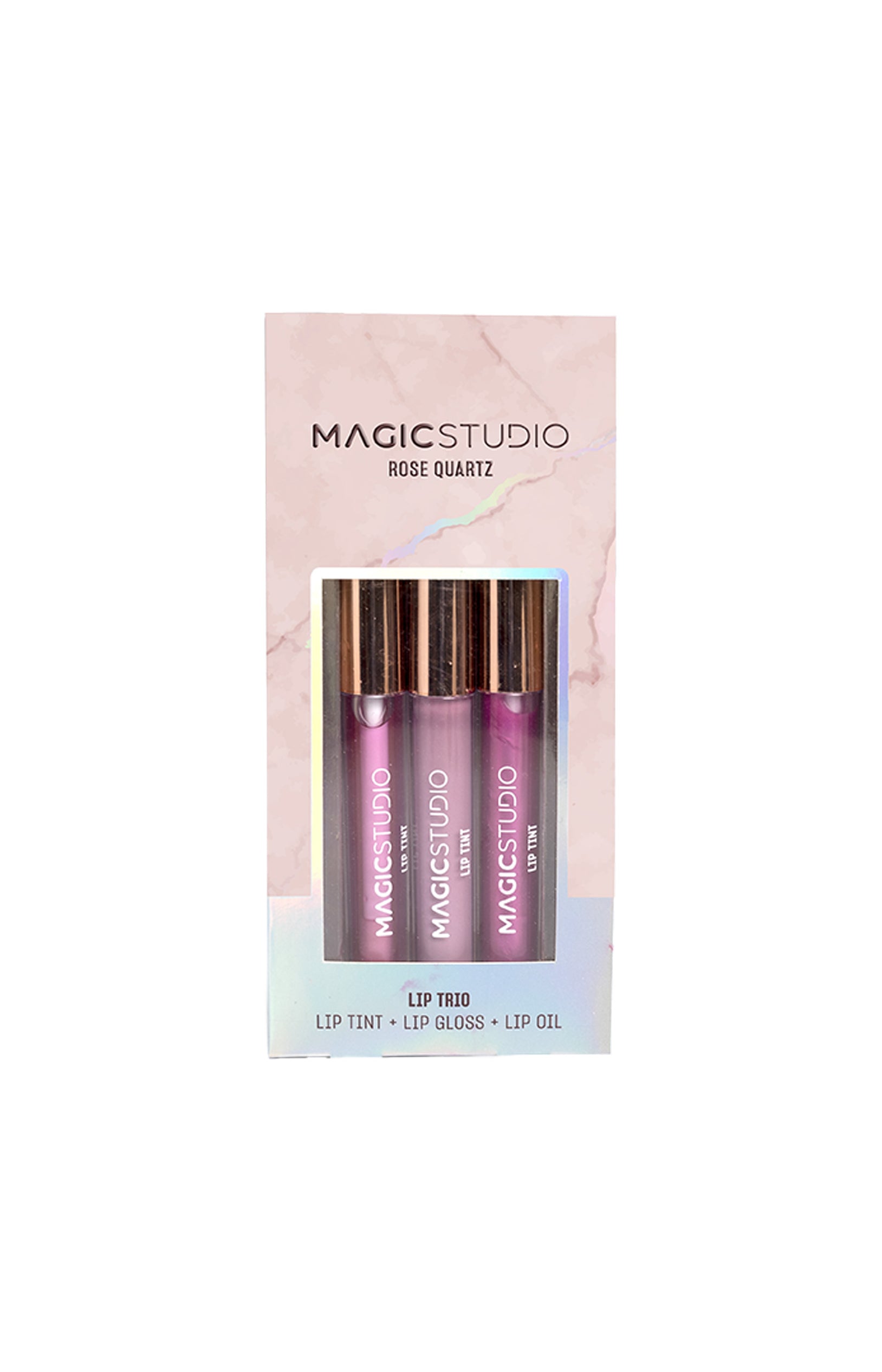 Coffret gloss & huile à lèvres - Quartz Rose - 3 x 5,5 ml