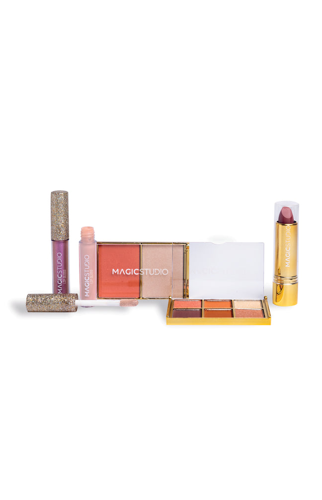 Coffret de maquillage - Teint, yeux & lèvres - 5 produits