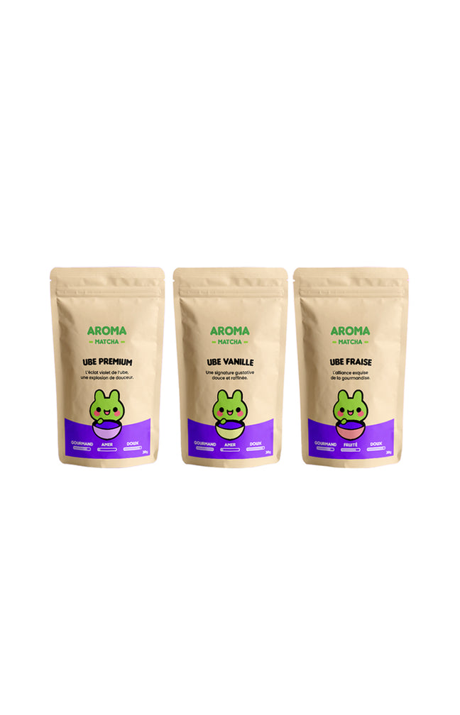 Pack découverte Ube - Premium, vanille & fraise - 3 x 30 g