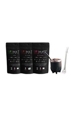 Pack découverte Maté - Vert bio, pop caramel & fraise-framboise - 5 produits