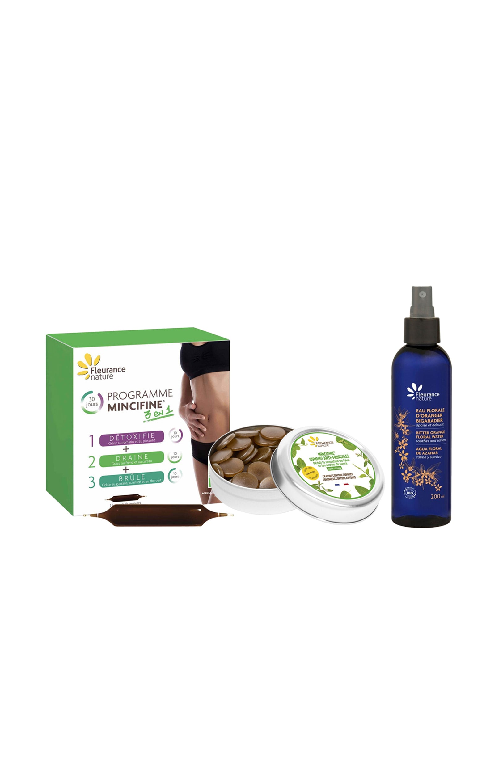 Eau florale apaisante & duo programme minceur & anti-fringales (1 mois) - 3 produits