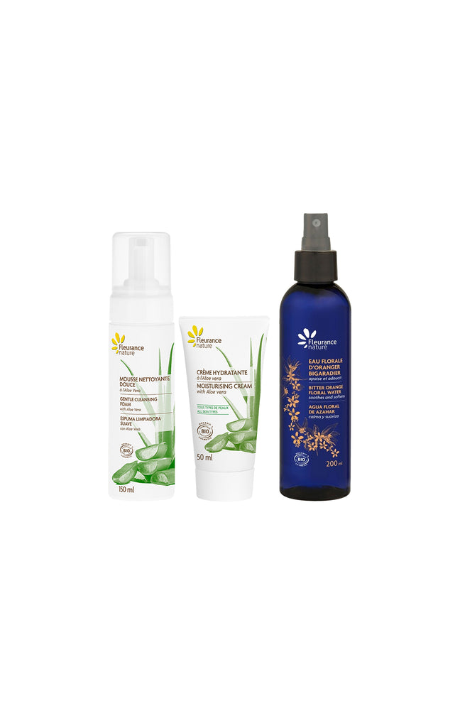 Eau florale apaisante & duo soins visage à l'aloe vera - 3 produits