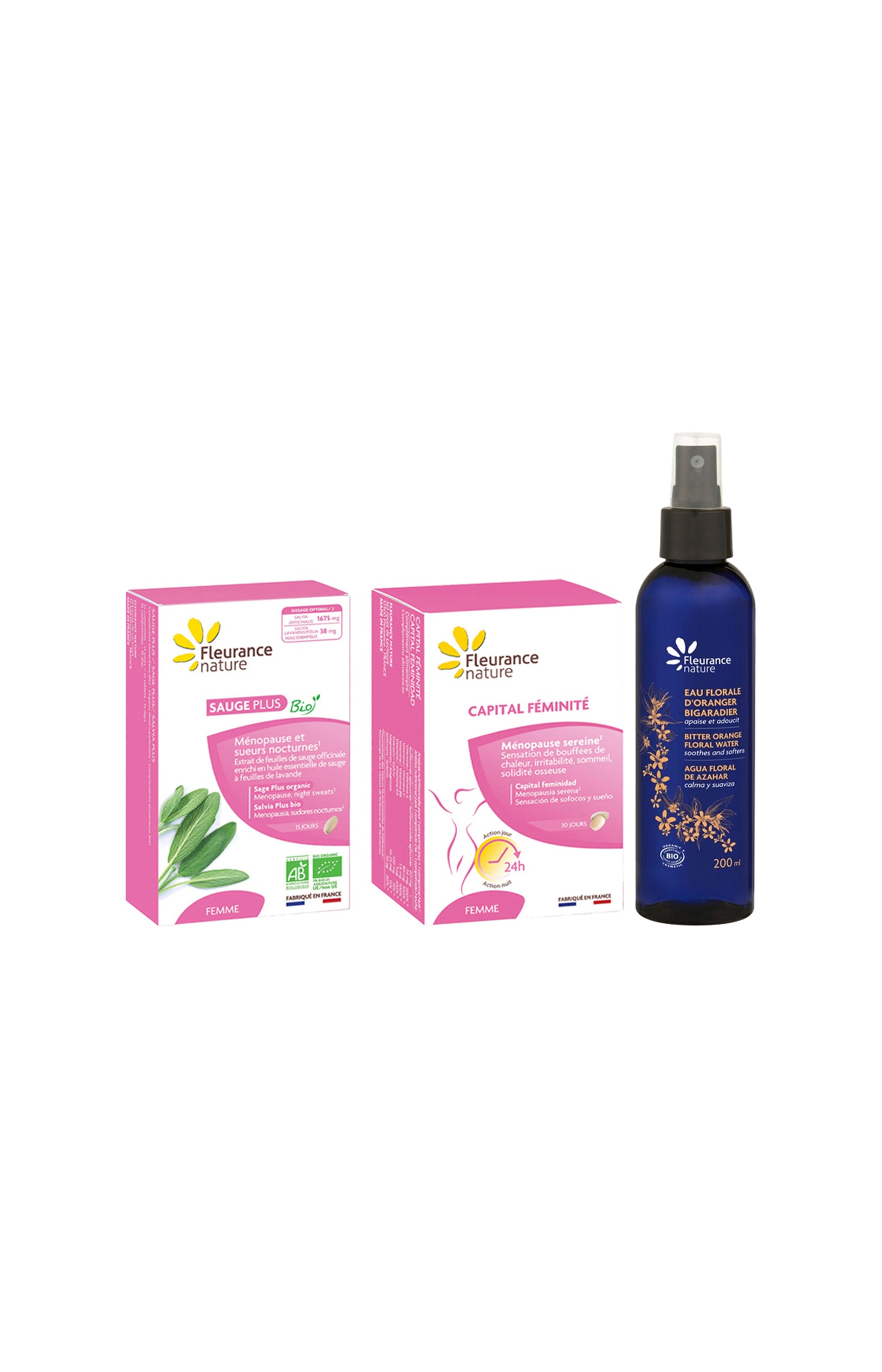 Eau florale apaisante & duo cures ménopause - 3 produits