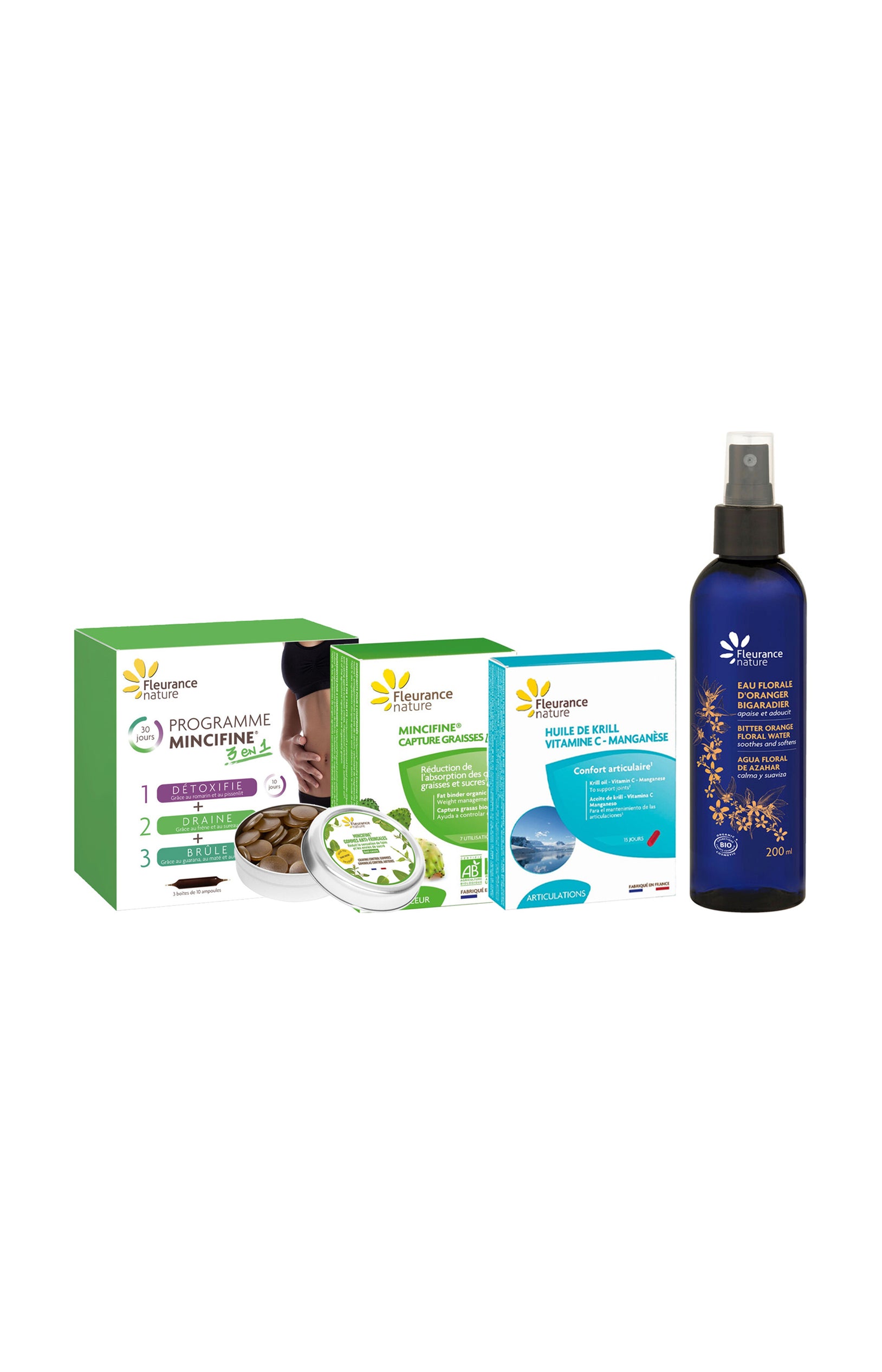 Eau florale apaisante & trio programme minceur - 4 produits