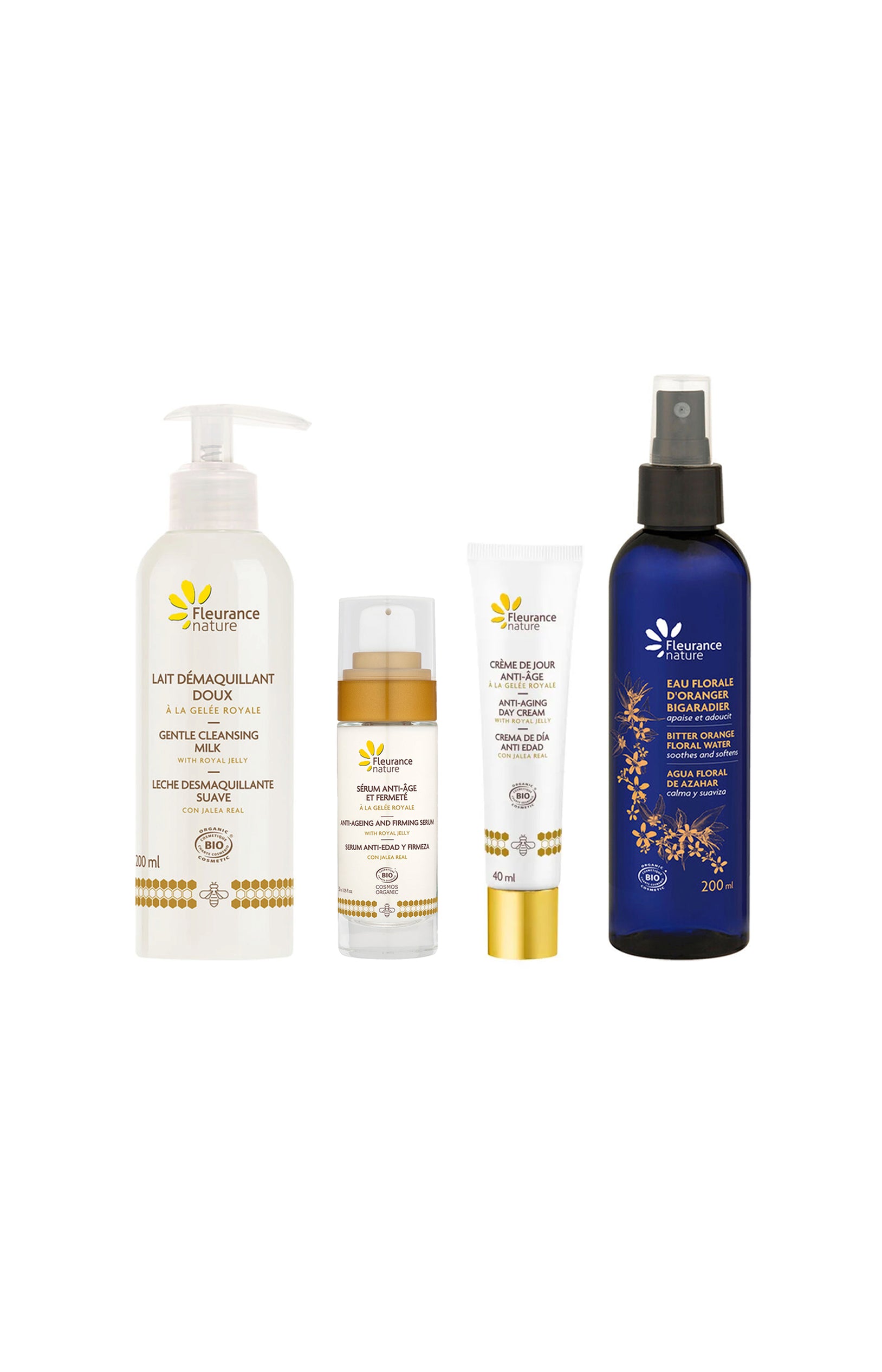 Eau florale apaisante & routine anti-âge à la gelée royale - 4 produits