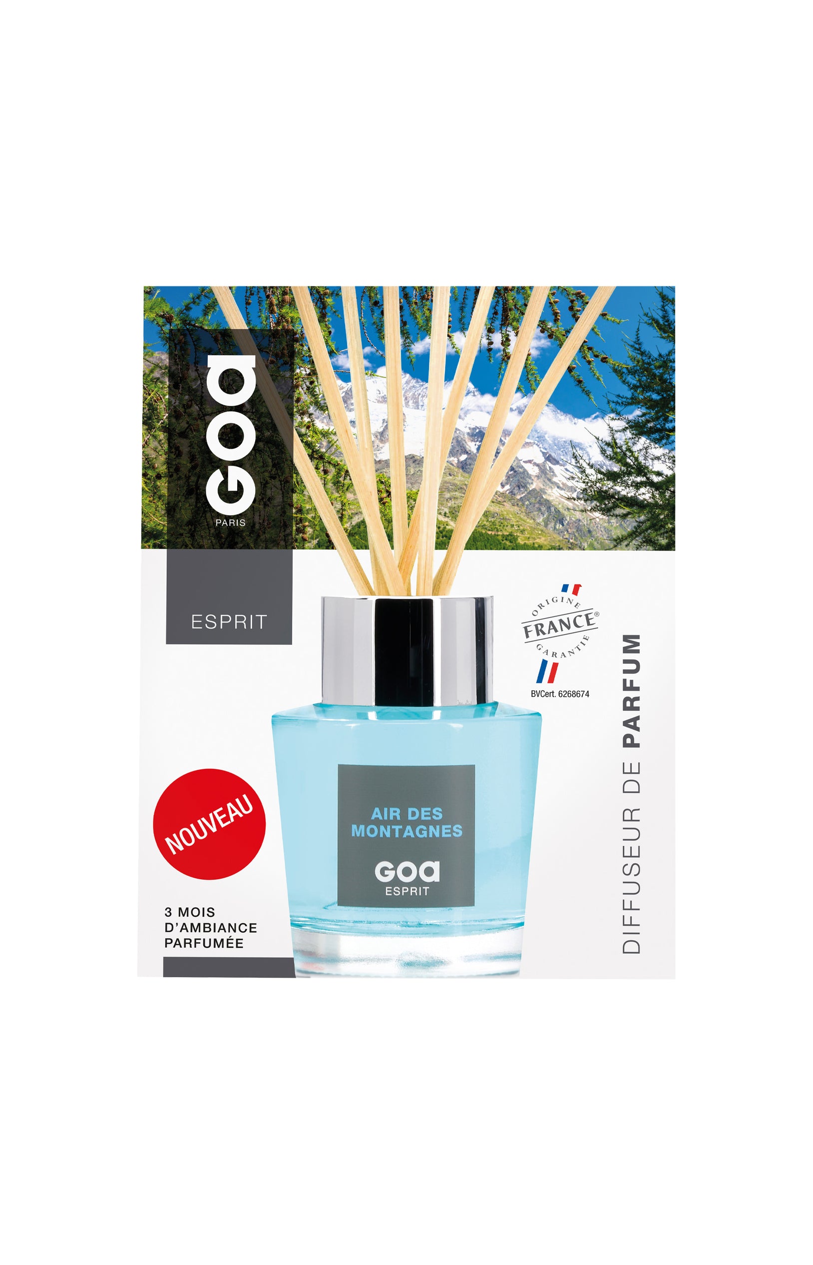 Bouquet parfumé Goatier Esprit - Air des montagnes - 200 ml