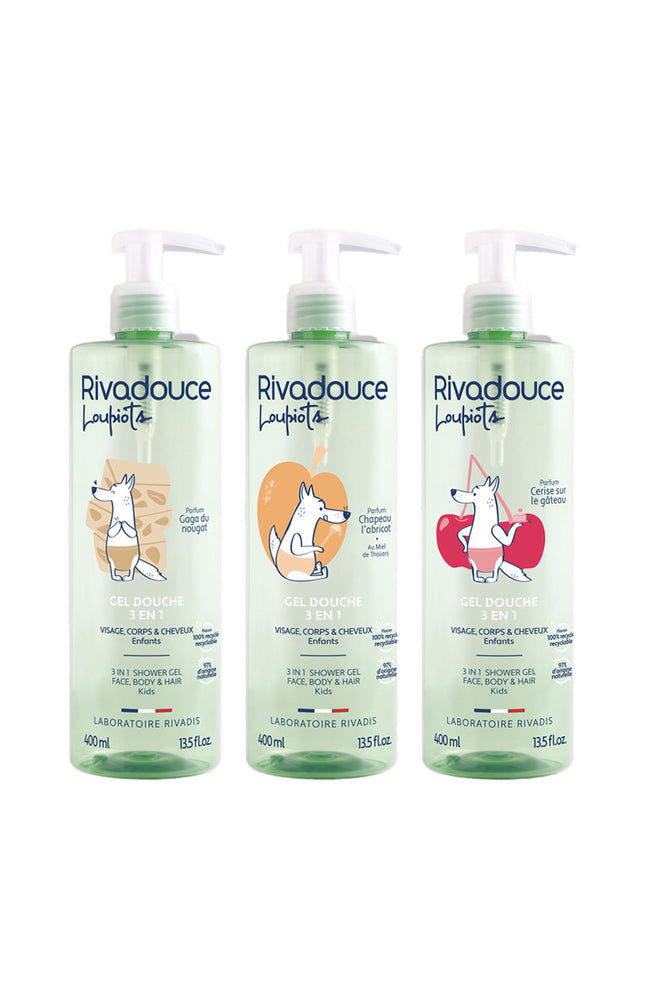 Gel douche 3-en-1 - Cerise, abricot & nougat  - Enfant - 3 x 400 ml