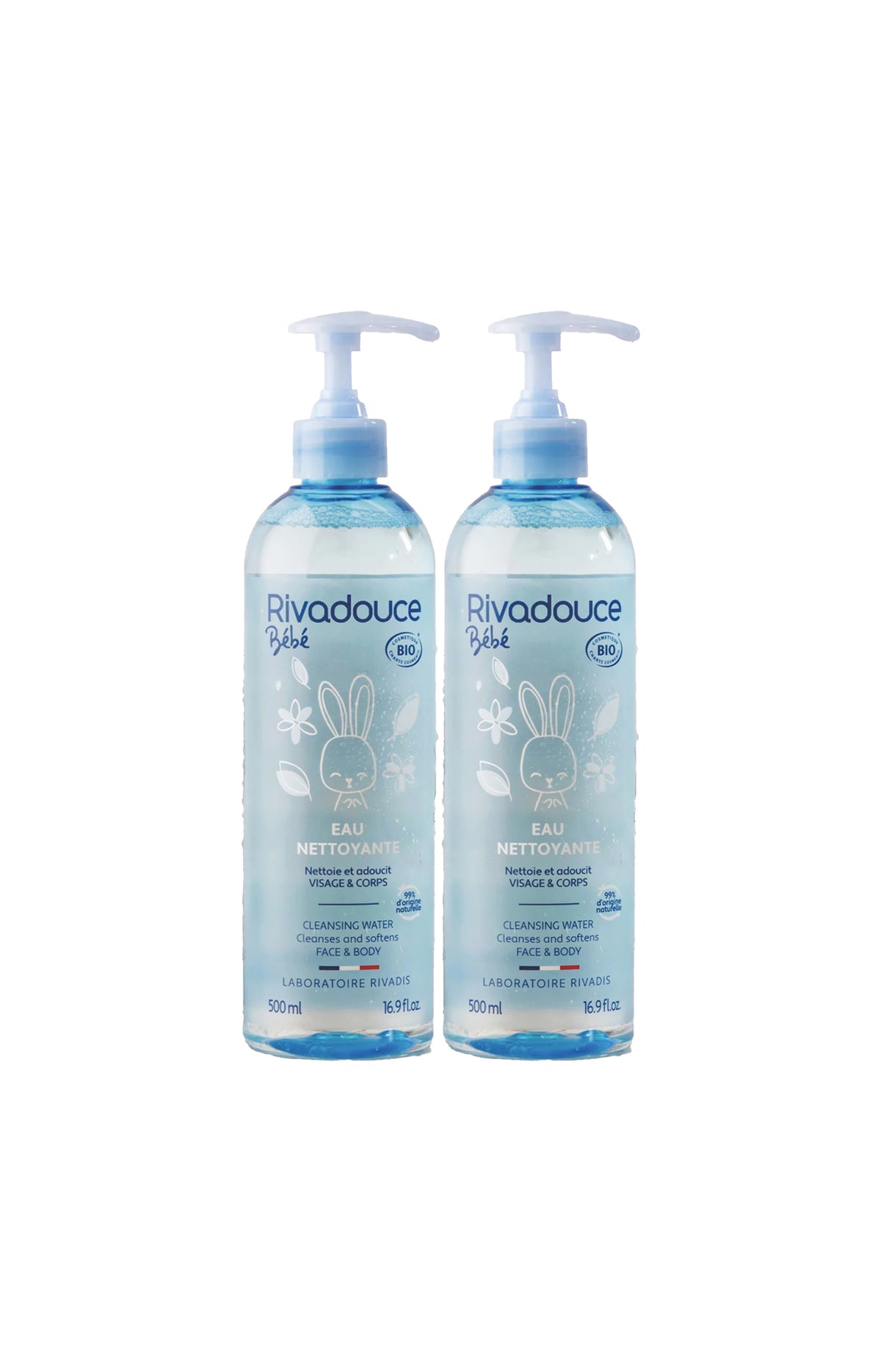 Eaux nettoyantes sans rinçage bio - Visage & corps - Bébé - 2 x 500 ml