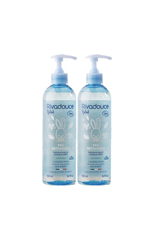 Eaux nettoyantes sans rinçage bio - Visage & corps - Bébé - 2 x 500 ml