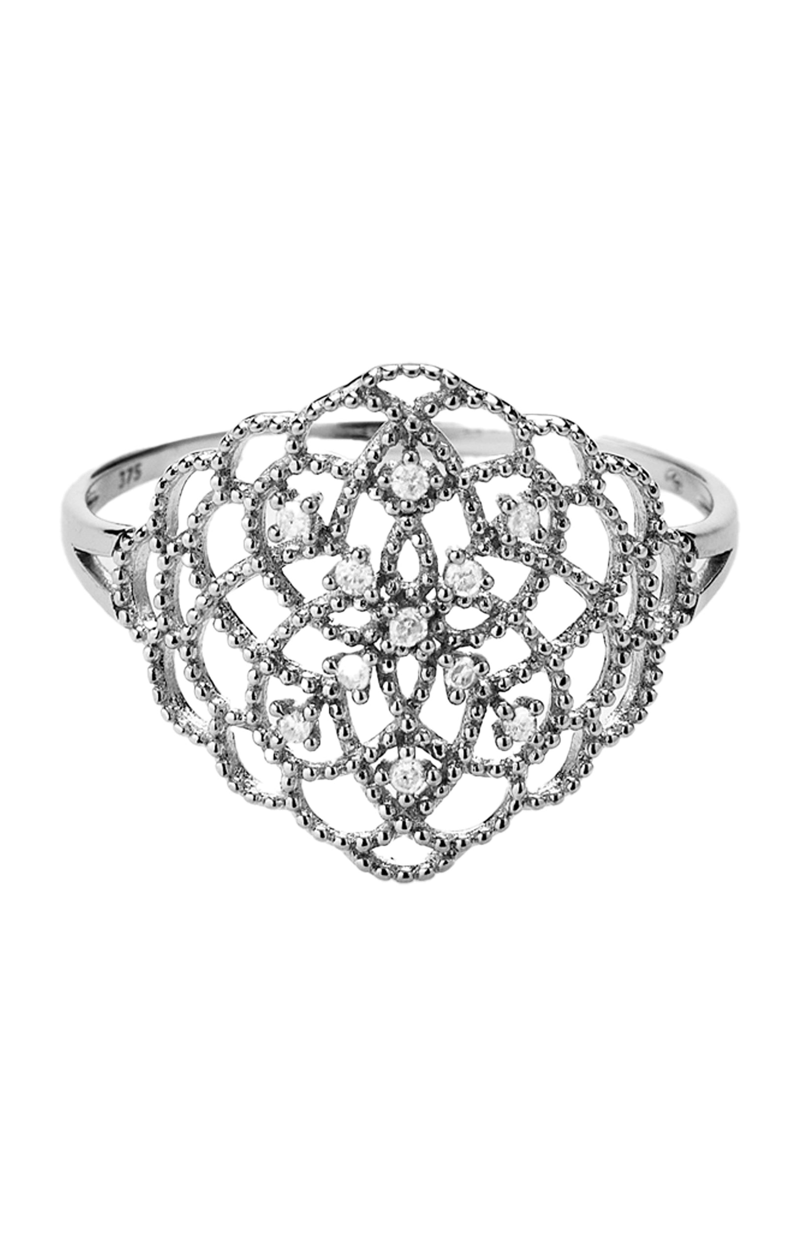 Bague Dentelle - Or blanc 375/1000 & diamant