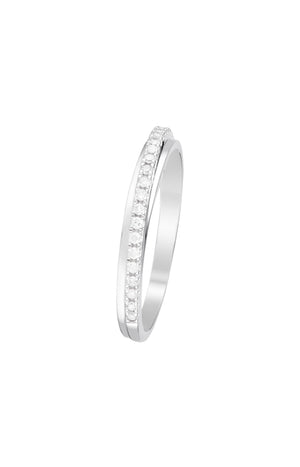 Bague Alliance Divine - Or blanc 375/1000 & diamant