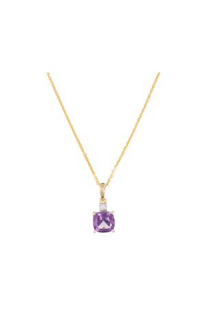 Pendentif Tonga - Or jaune 375/1000, diamant & améthyste
