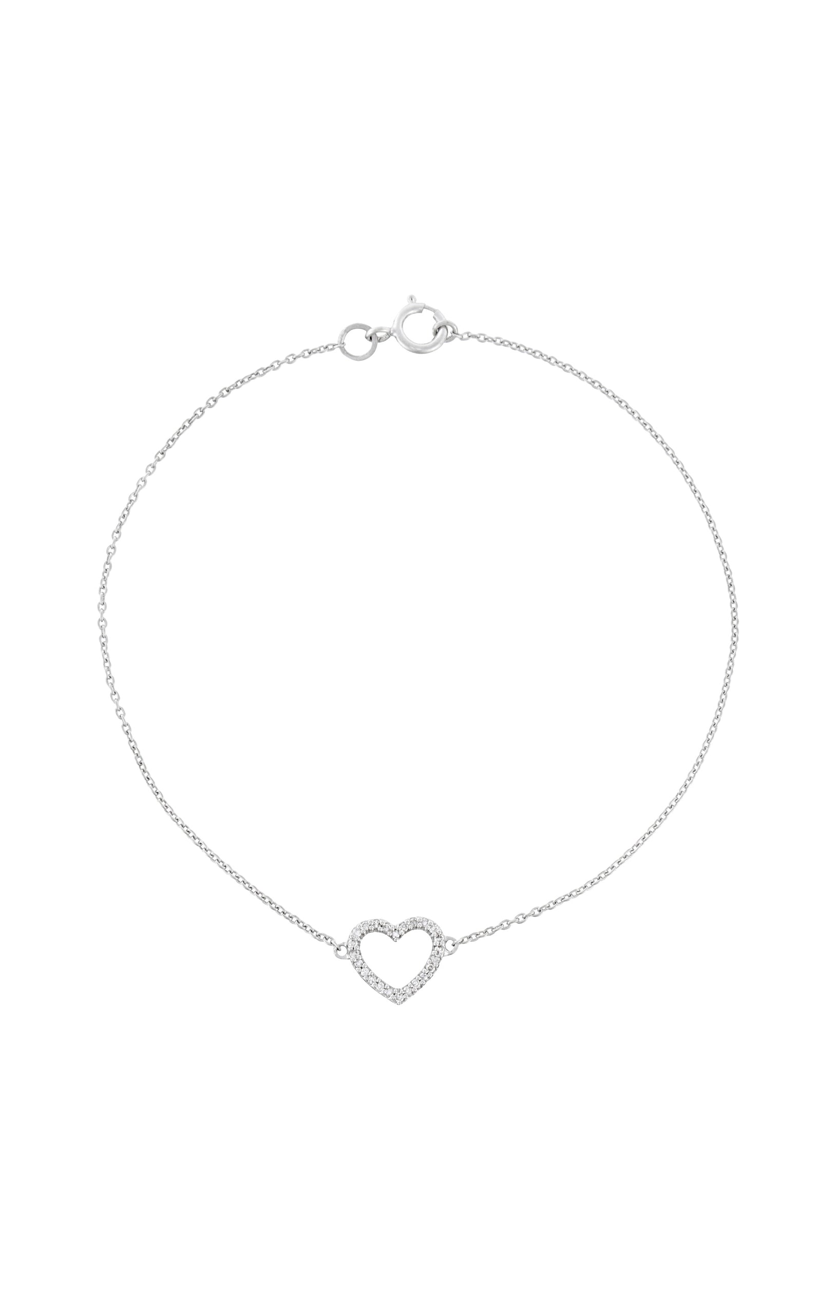 Bracelet Tu portes mon Coeur - Or blanc 375/1000 & diamant
