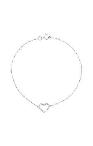 Bracelet Tu portes mon Coeur - Or blanc 375/1000 & diamant