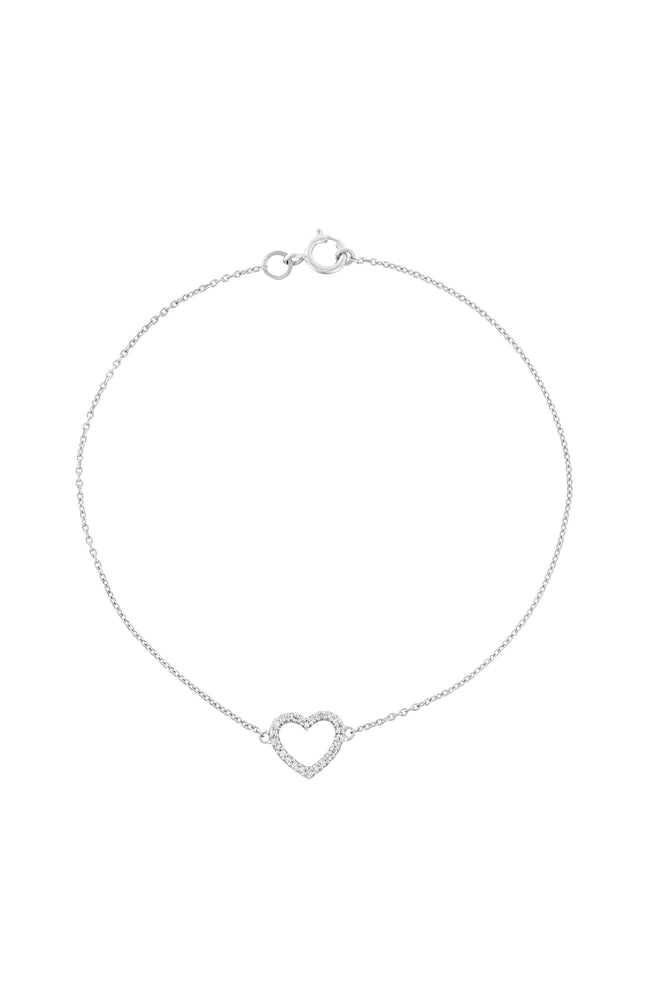 Bracelet Tu portes mon Coeur - Or blanc 375/1000 & diamant