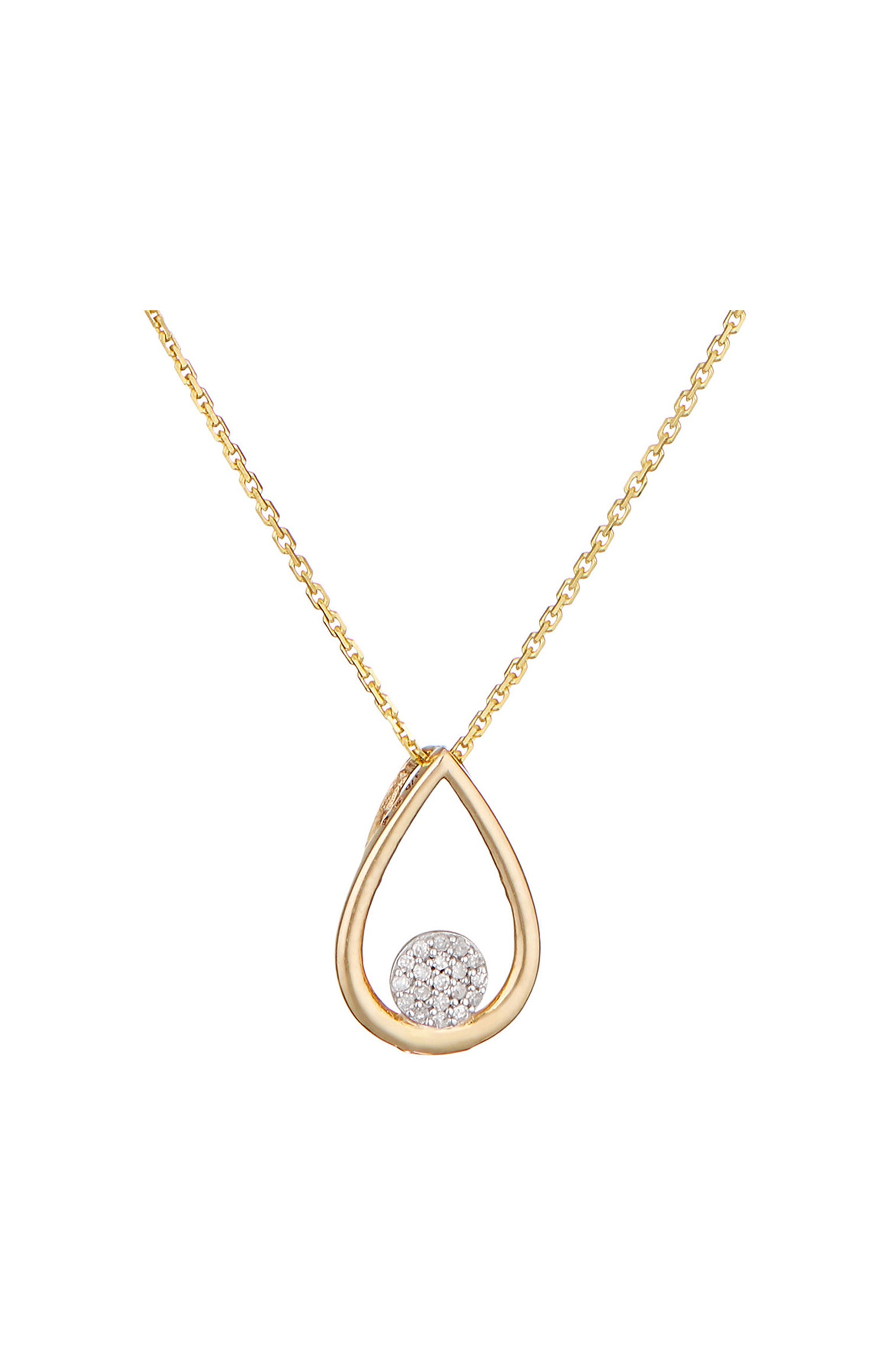 Pendentif Poire Deluxe - Or blanc 375/1000 & diamant