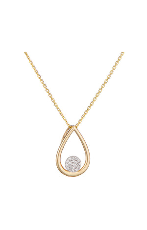 Pendentif Poire Deluxe - Or blanc 375/1000 & diamant