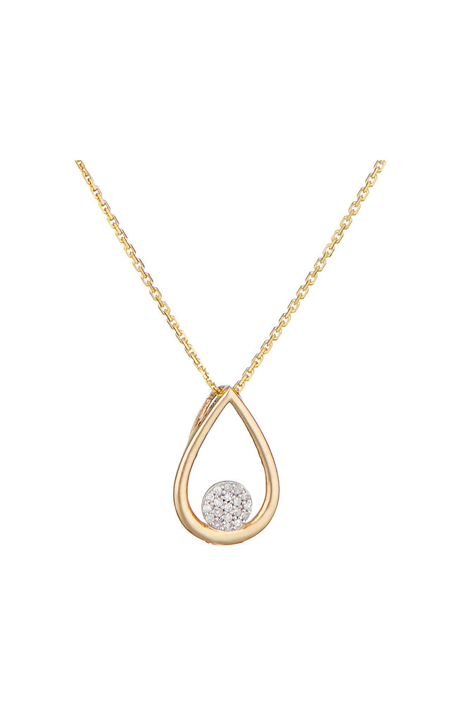 Pendentif Poire Deluxe - Or blanc 375/1000 & diamant