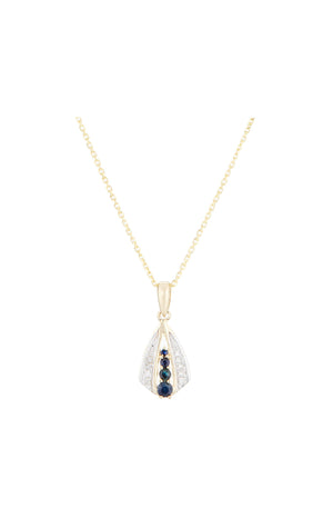 Pendentif Ambatoly - Or jaune 375/1000, diamant & saphir